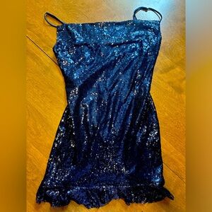 Lucy in the Sky Navy Blue Sequin Dress